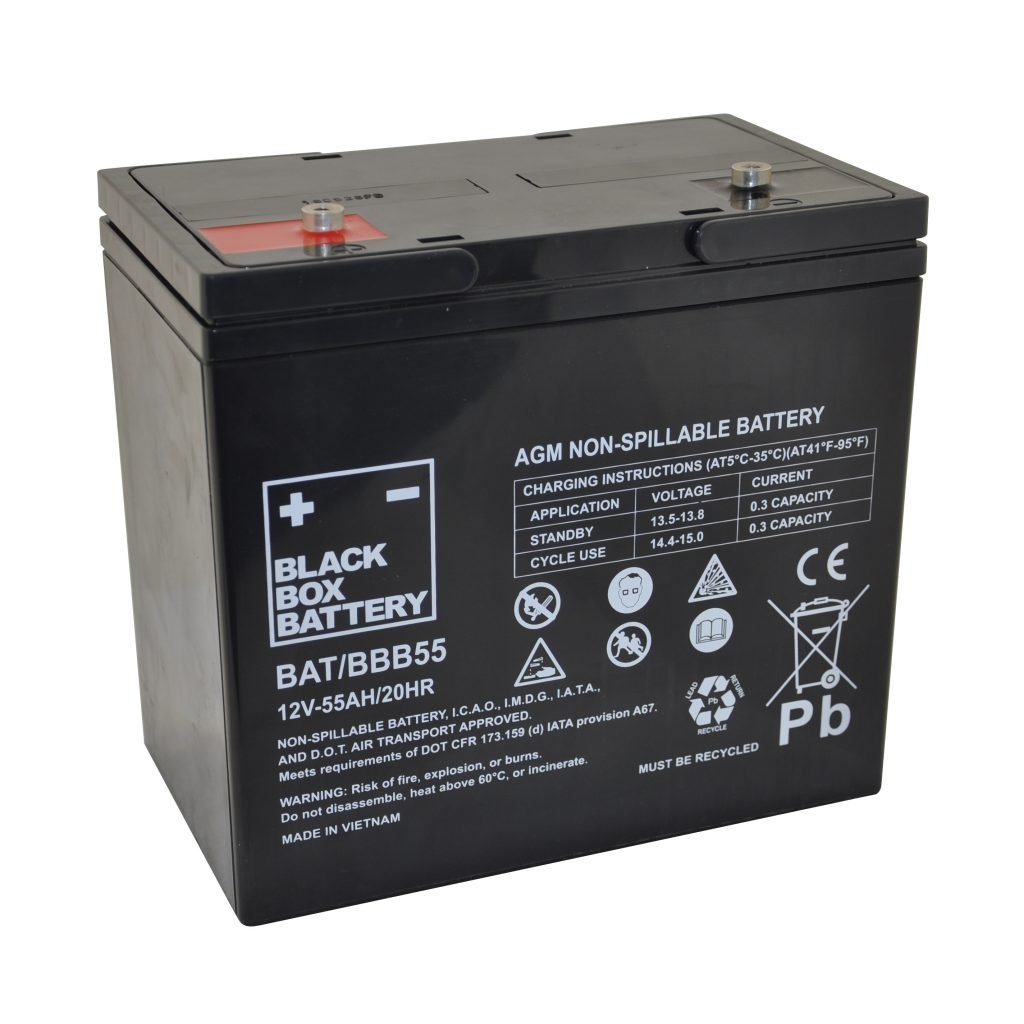 12V 55Ah Black Box Sealed Lead Acid Mobility Scooter Battery - Lead ...